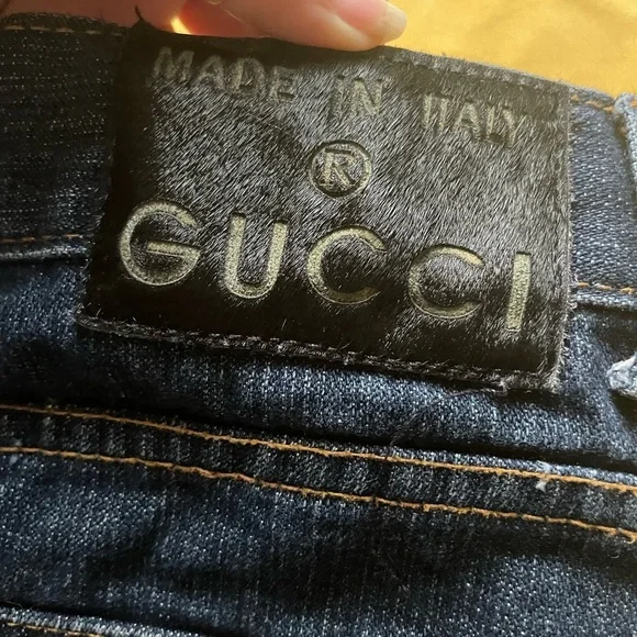 Gucci Men's Vintage denim jeans size 36/36 (54 embroidered pocket made in Italy - Picture 10 of 15